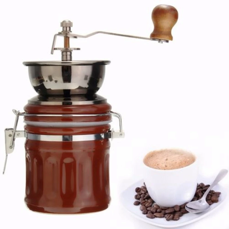 

HOT-Vintage Stainless Steel Ceramic Hand Coffee Bean Grinder Nut Grinding Hand Grinding Tool