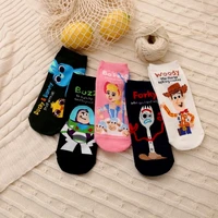 5pairs disneytoy story cartoon anime figure hudi buzz lightyear xxx girls child socks casual baby kids children princess socks