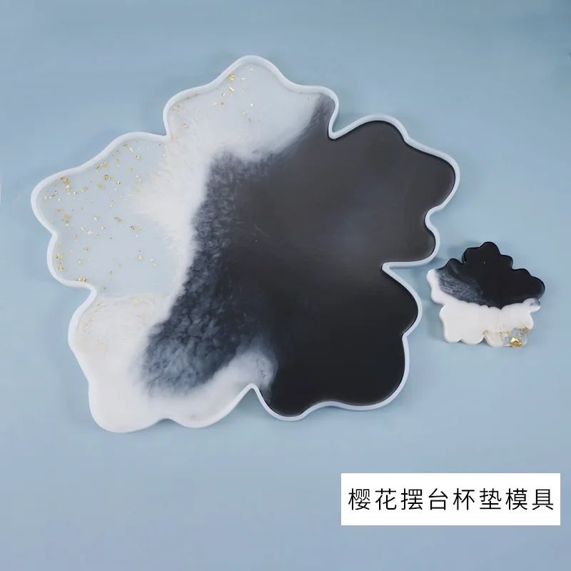 

Crystal Large Flower Table Silicone Mold Cup Pad Mirror Epoxy UV Resin Mold DIY Molds Crafts Home Decoration Jewelry Making Tool