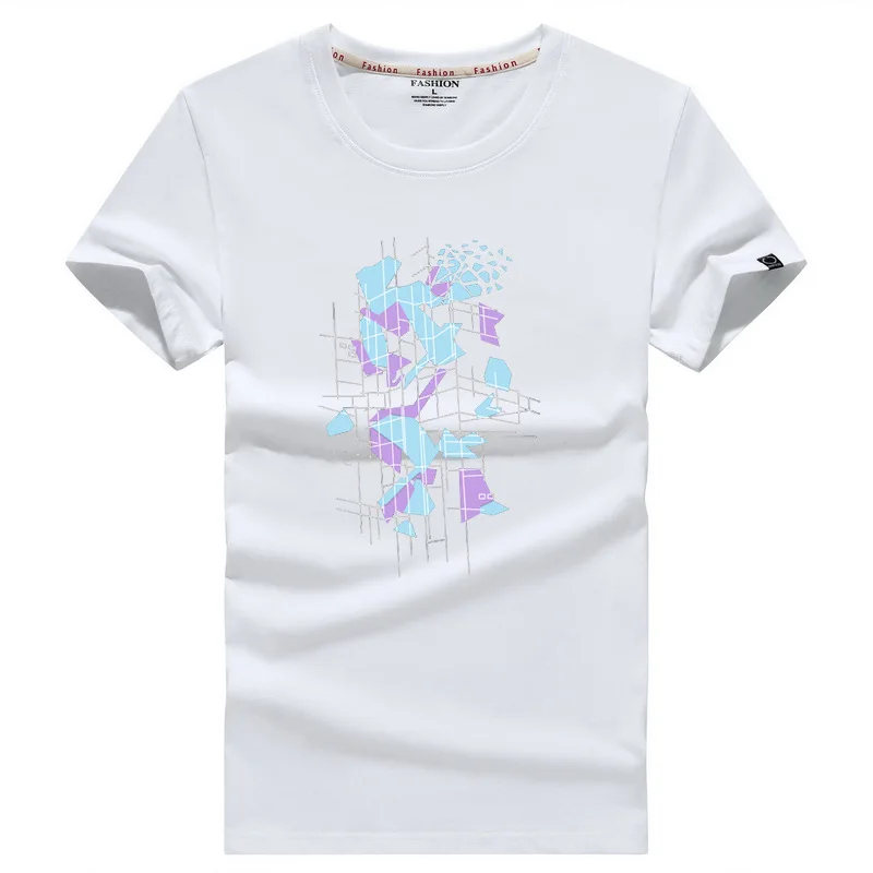 Футболка мужская оверсайз с принтом букв летняя стандартная хлопковая рубашка