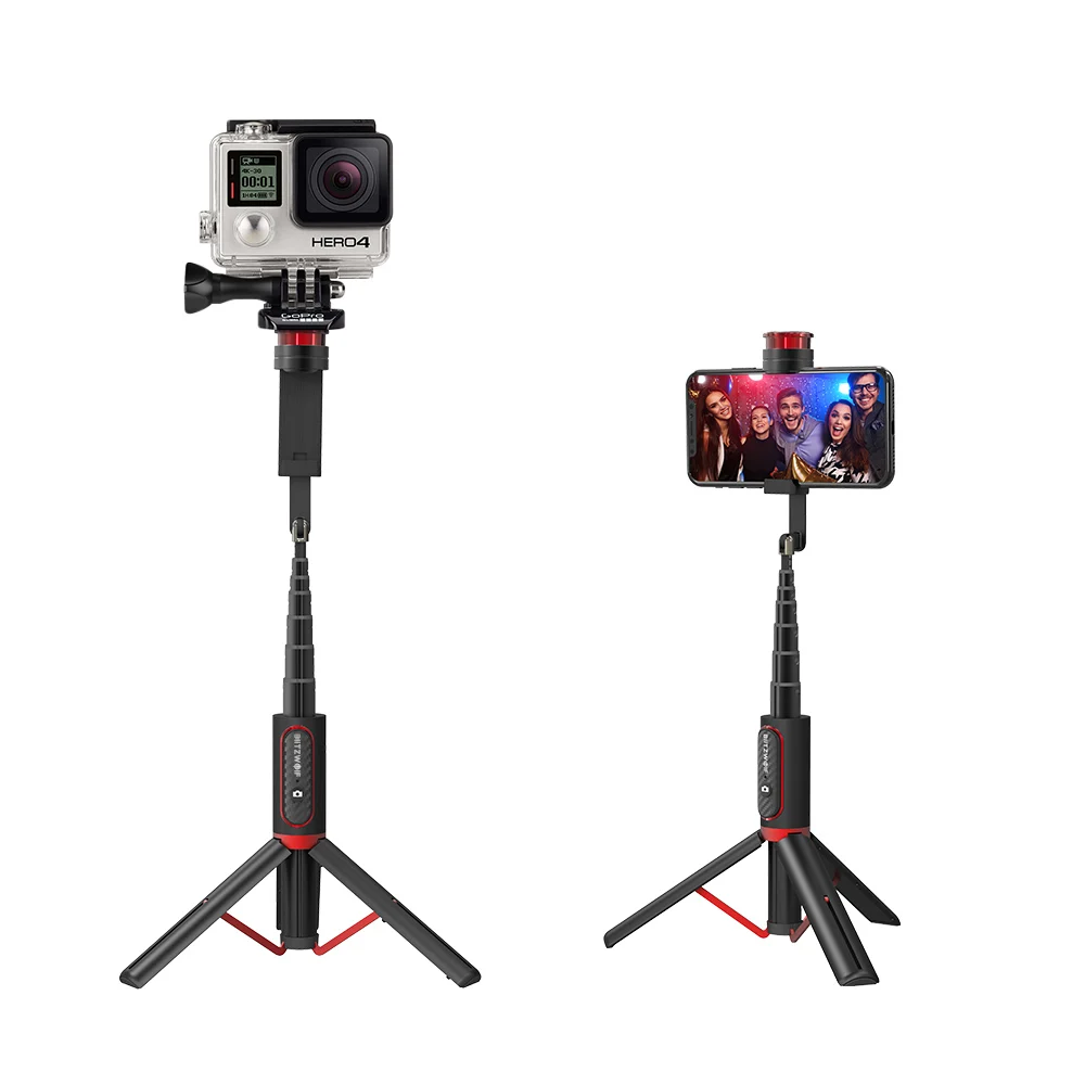 BlitzWolf BW BS10 Sport All In One Портативный штатив Bluetooth Selfie Stick Монопод для Gopro 7 6 5 Sports Action 1/4