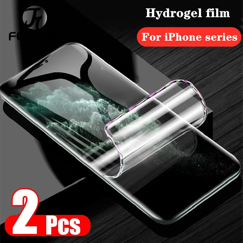 

2Pcs Screen Protector for IPhone 11 12 Pro Max Mini 7 8 6 S Plus Hydrogel Film on IPhone 11 12 Pro Max 7 8 6 Plus Protector Film