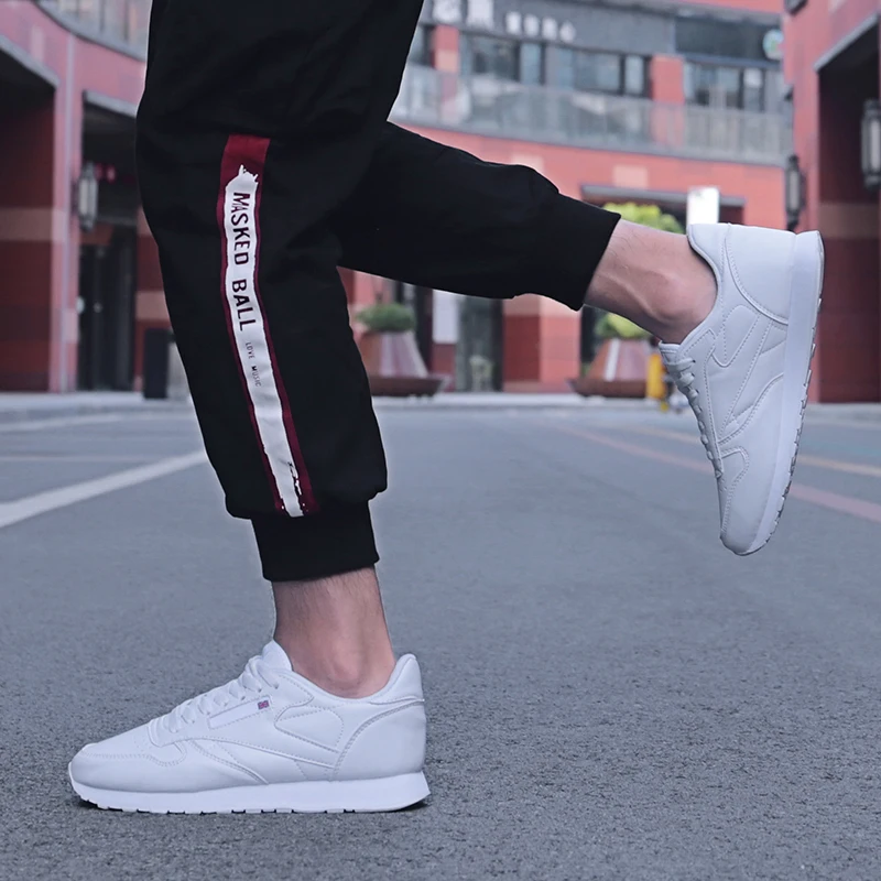 New Simple Brand Men Casual Shoes Lightweight Sneakers Male waterproof PU leather Fashion Zapatillas Footwear Big Szie 35-47