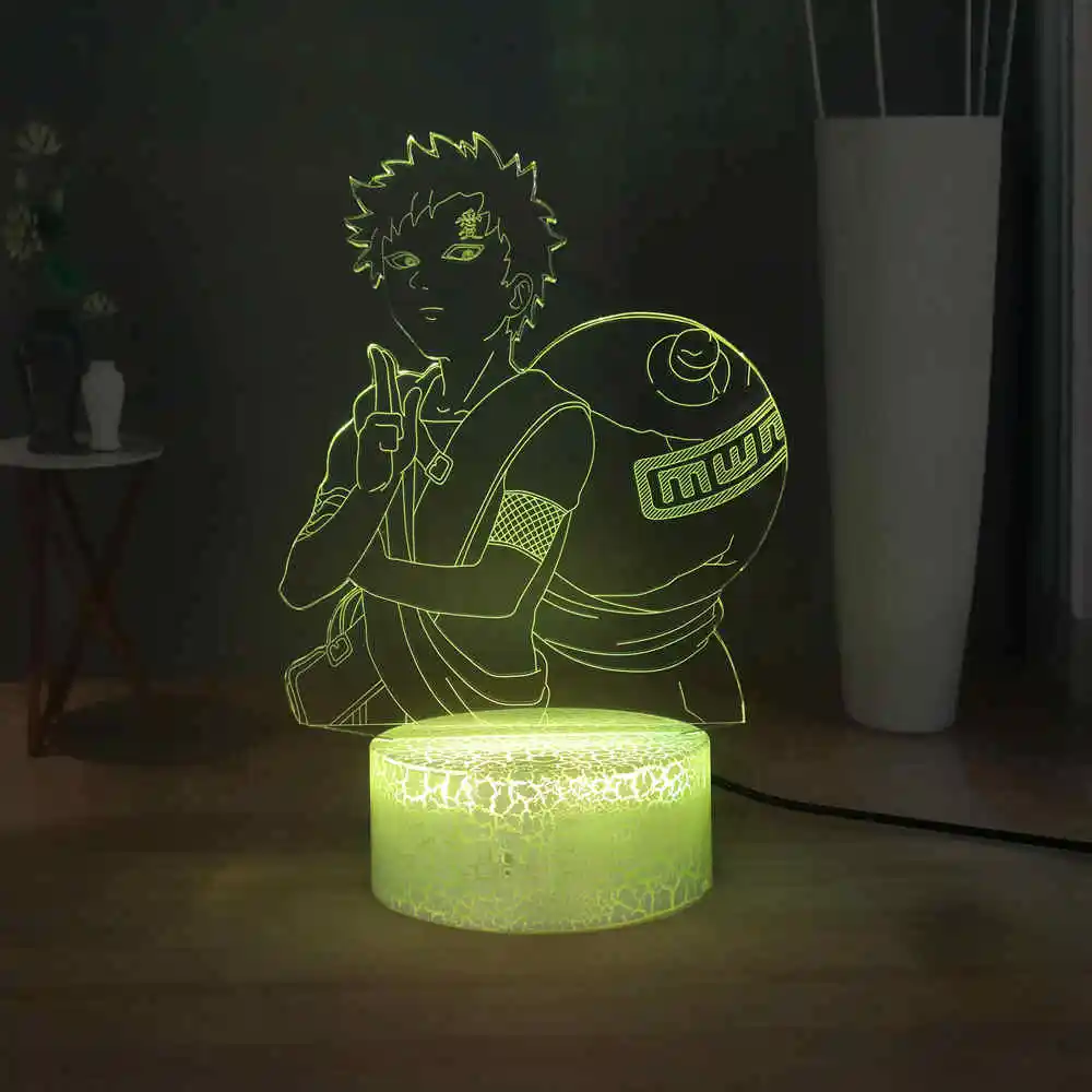 Наруто: детский светодиодный ночник shippюden повязка на голову Sabaku no Gaara RGB 7 красочная Сенсорная лампа USB мини настольная лампа для детей подарок на день рождения игрушка