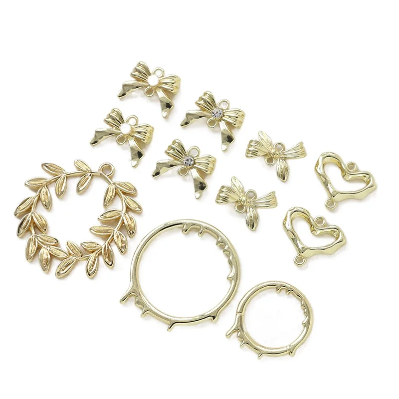 

Кольцо с листьями, бант, двойные Подвесные серьги с вырезами в романтическом стиле, ювелирные изделия, браслет, аксессуары, материал