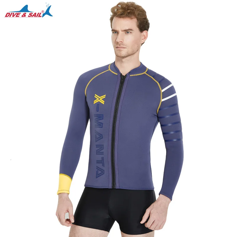 

RUSHIP 3 mm Neoprene Scuba Diving Suit Elastic Jacket Windsurfing Swimwear Boating Snorkeling Fleece Lining Warm Jacket Wetsuit