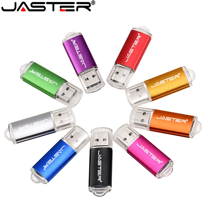 JASTER Metal 2.0 USB Flash Drive Mini Stick Pen 8GB 16GB 32GB 64GB Real Capacity Pendrive Memory Gifts 1 PCS Free Custom LOGO