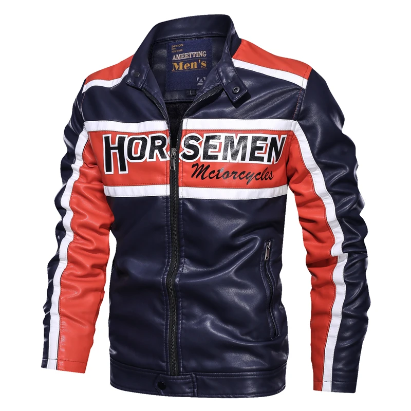 Осень зима 2019 мотоциклетная куртка NEGIZBER мужская повседневная кожаная на молнии с