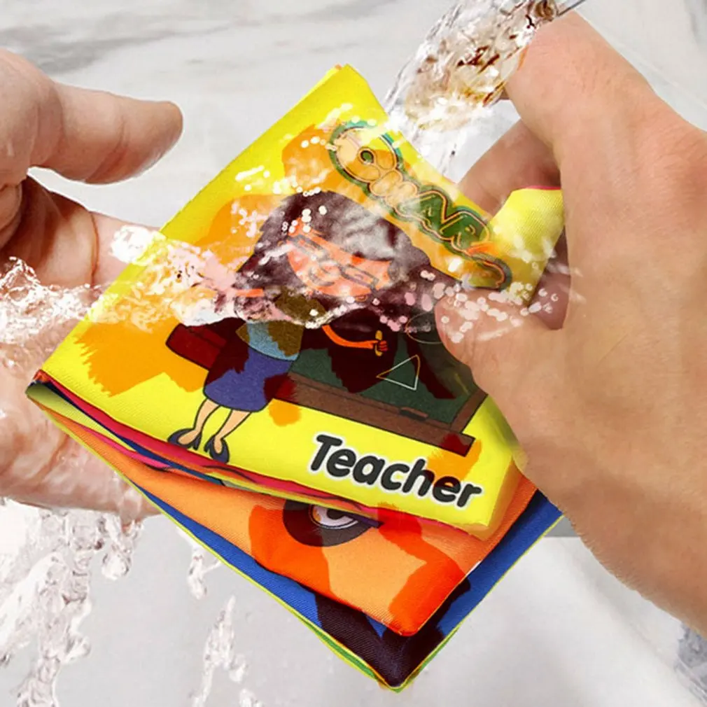 Baby Early Education Cognitive Toys Animal Cartoon Word Book Non-Toxic Intelligence Development Toy Soft Cloth Book