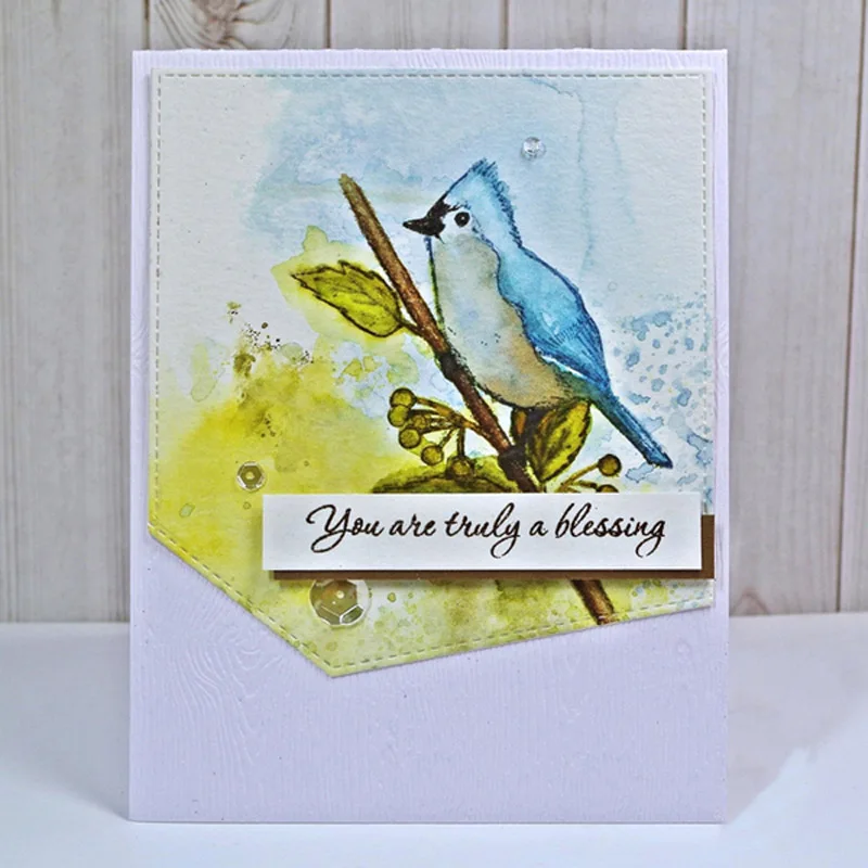 

QWELL 6*8 inch Clear Transparent Stamps Birds Best Wishes Sentiments For DIY Cards Craft Scrapbooking Making Template 2020