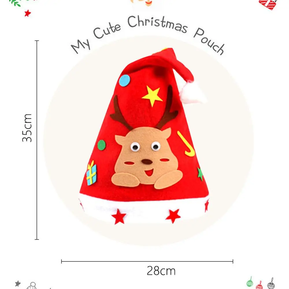 

3Pcs Creative DIY Handmade Children Christmas Hat Dance Party Props Xmas Decor
