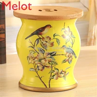 european drum ceramic stool with wooden lid ottomans makeup stools european painted shoe bench chinese zither stools 3046cm