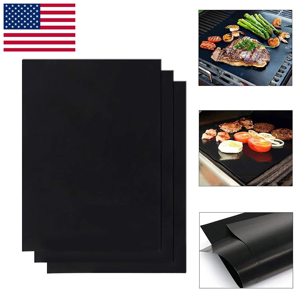

Barbecue Grill Mats DIY Reusable Non-stick Heat Resistant Cooking Barbecue Baking Sheet Oven Pad Home Kitchen Accessories 5PCS
