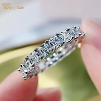 wong rain 925 sterling silver asscher cut created moissanite gemstone personality couple ring band fine jewelry birthday gift