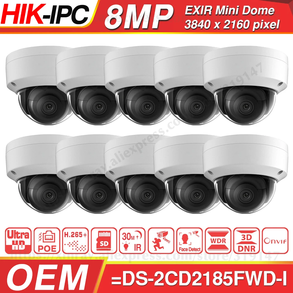 Hikvision 8MP IP Камера DS 2CD2185FWD I купола H.265 высокое Разрешение CCTV с слот для карты SD