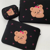 cute cherry bear protective sleeve pouch for ipad air 4 pro 11 12 9 tablet case 14 15 6 inch notebook computer storage liner bag