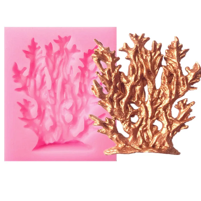 

New coral fondant mould cake decoration chocolate shape diy baking silicone