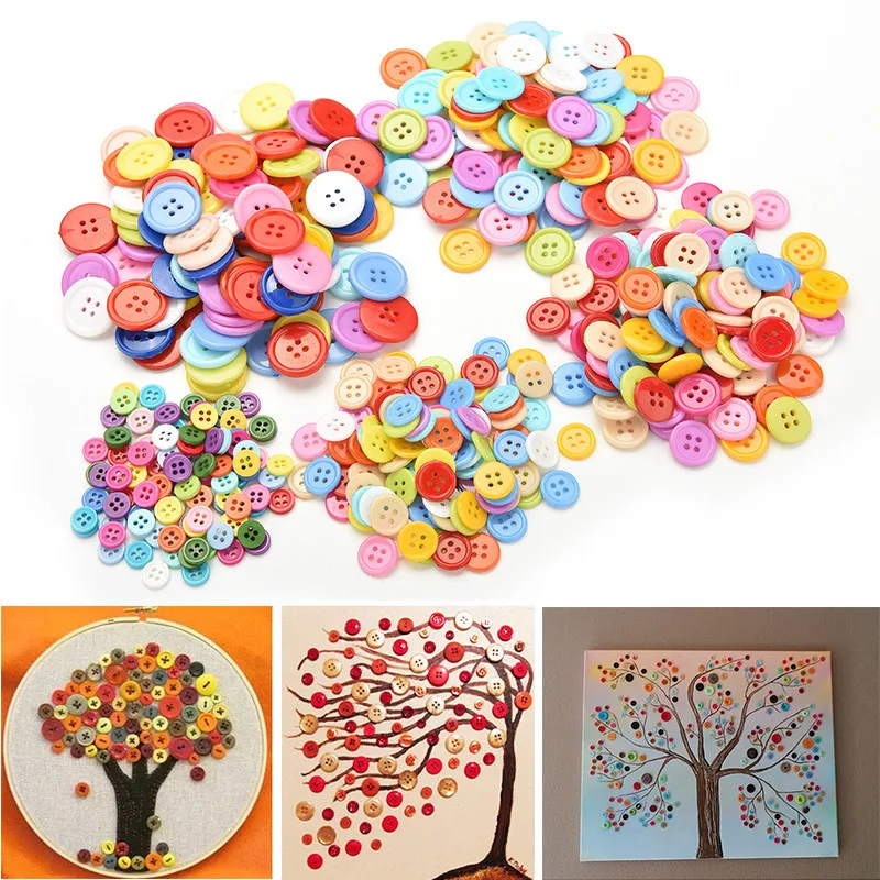

100pcs/lot 5size Children Threading Stitch Buttons Handmade Toys Puzzle Game For Kids Fine Motor Hand-eye Coordination Toys