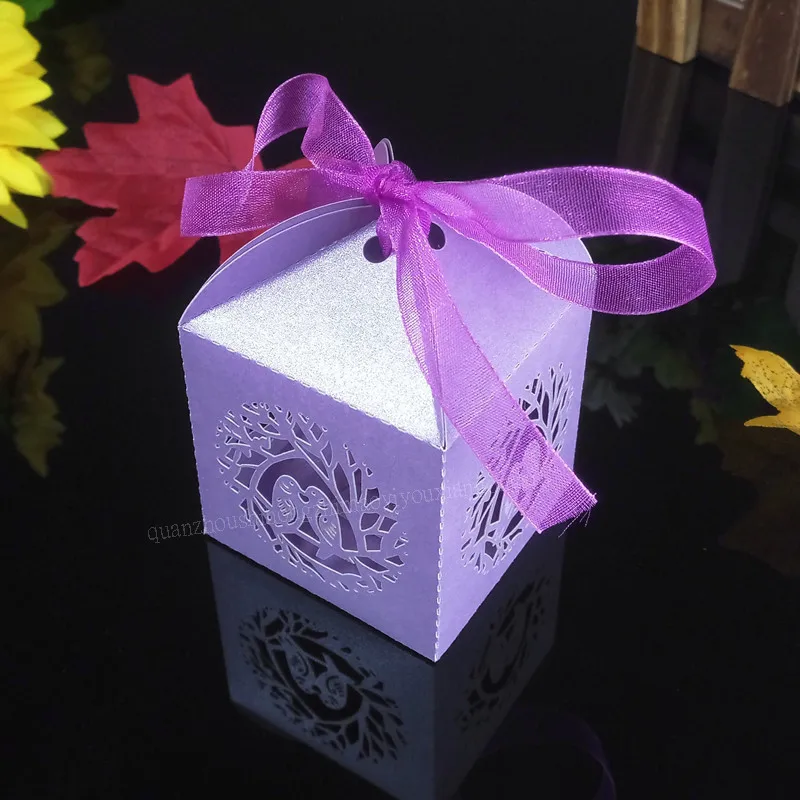 50 шт классический стиль Птицы Свадебная коробка конфет жемчужная бумажная для с