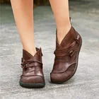Puimentiua; женские ботильоны в винтажном стиле с боковой молнией; коллекция 2019 года; женская обувь; удобные ботинки на плоской подошве; сезон осень-зима; кожаные ботинки на молнии