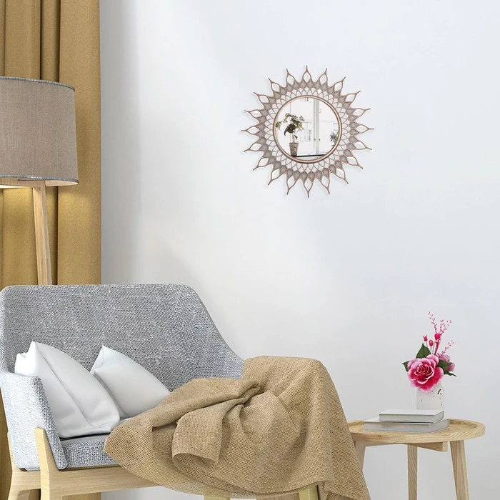 Зеркало настенное Солнце d зеркальной поверхности 10 5 см