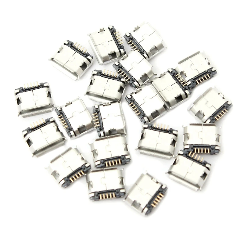 60 шт. Micro-USB Type B Female 5 Pin SMT Placement SMD Штекерный разъем DIP и 15 позолоченный штекер o