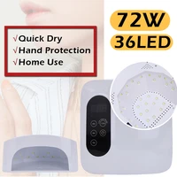 72w led nail lamp for manicure nail dryer for all gels polish lcd display lamp for drying nails manicure tools 36pcs lamp beads