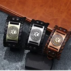 2020 дикий Винтажный Мужской кожаный панк-браслет, регулируемый размер, ювелирный медведь, лапа, нордические руны, браслет для мужчин Bangleas