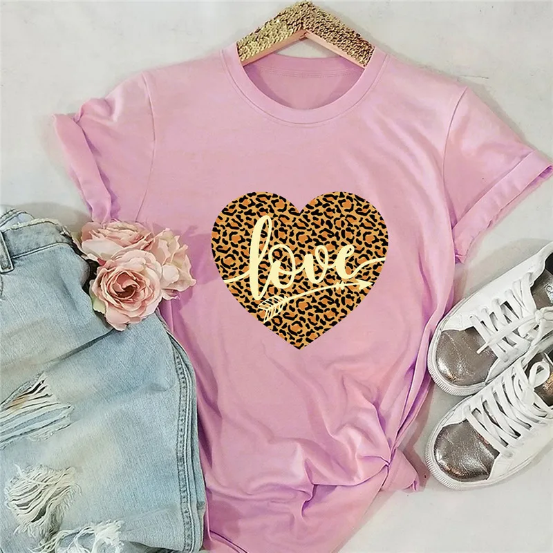 

S-5XL Plus Size Women TShirt Sexy Leopard Print TShirts 100%Cotton Women T-shirts ONeck Short Sleeve Tees Summer Oversized Tops