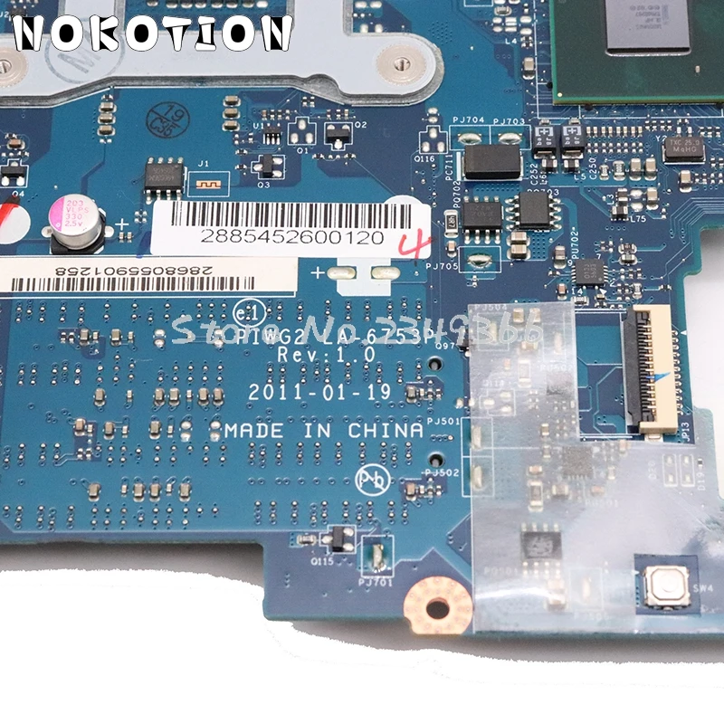 NOKOTION PIWG2 LA-6753P основная плата для lenovo G570 материнская плата для ноутбука HM65 DDR3 HD6300M видеокарта