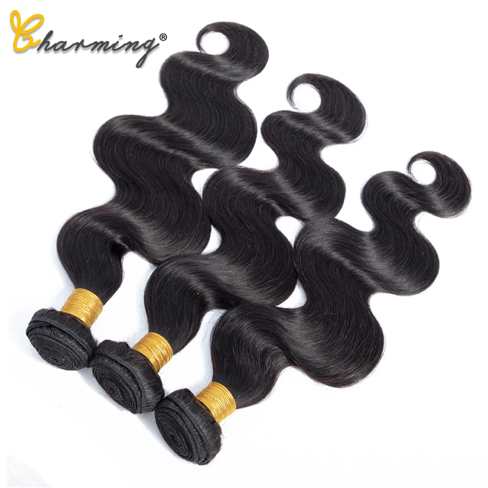 Очаровательные пучки человеческих волос с застежкой бразильские волнистые