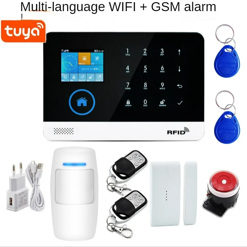 

Control Anti-theft Device Switchable Wireless Home Security TUYA WIFI GSM Alarm System APP Remote Control RFID Card Arm Disarm