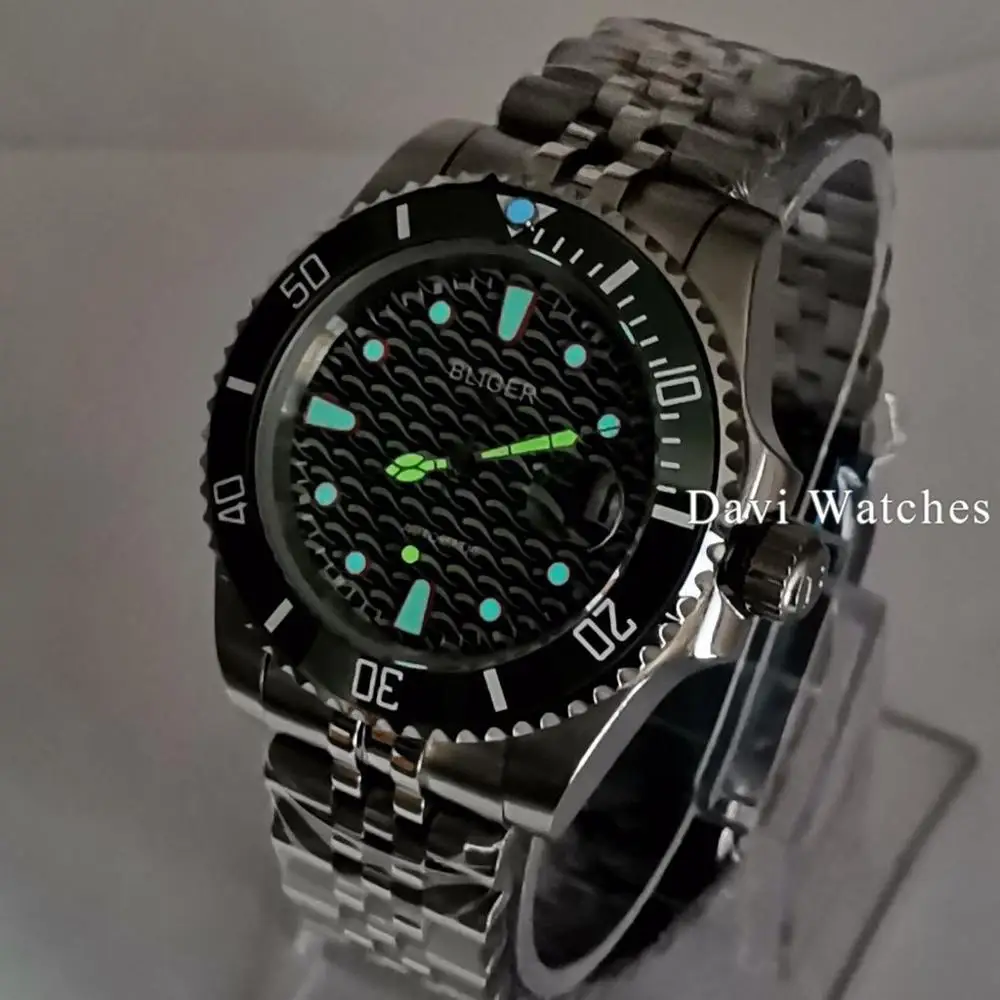 2020 Bliger/стерильные мужские часы 40 мм серебряный корпус сапфировое стекло керамика