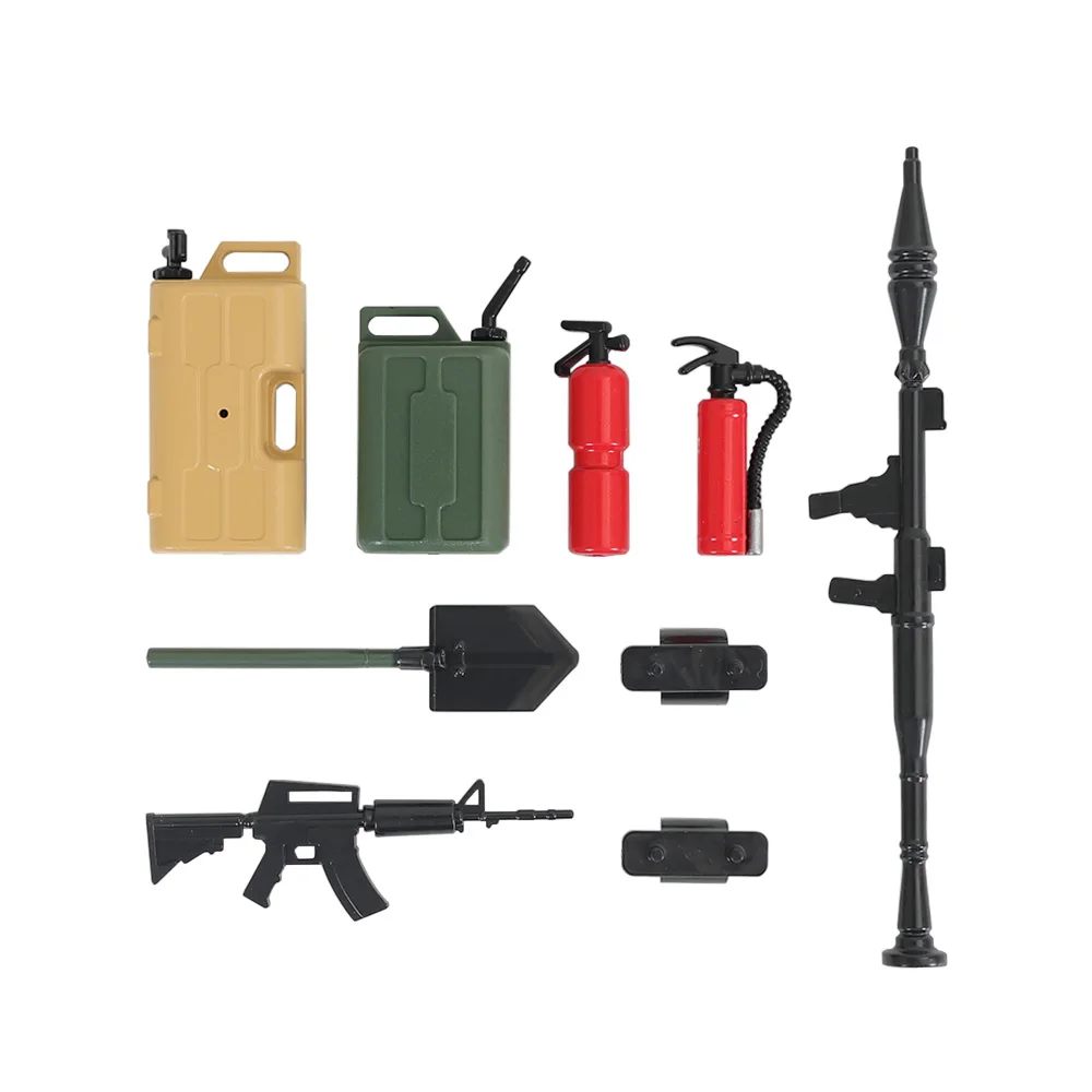 

7pcs 1/10 Scale Garage Accessories Tools Kit Fire Extinguisher Shovel Jerry Can Toy for RC Crawler Truck SCX10 TRX4 D90 CC01 TF2