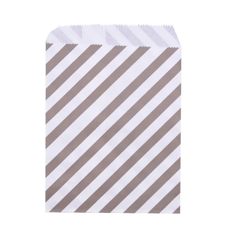 AB11 25/50pcs 18*13cm Kraft Paper Bags Wave Stripe Dot Gift Bag for Wedding Birthday Candy Snack Bag Festival Party Wrapping Supplies - Цвет: AB11