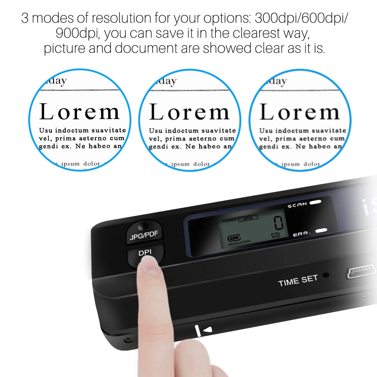 Портативный сканер Беспроводной USB Документ A4 JPG формате PDF 300/600/900 Точек на дюйм