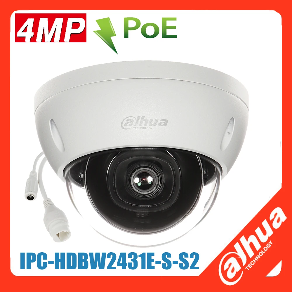 

Мультиязычная IP-камера Dahua, компактная купольная сетевая ИК-камера 4 МП, POE starlight, улучшенная версия