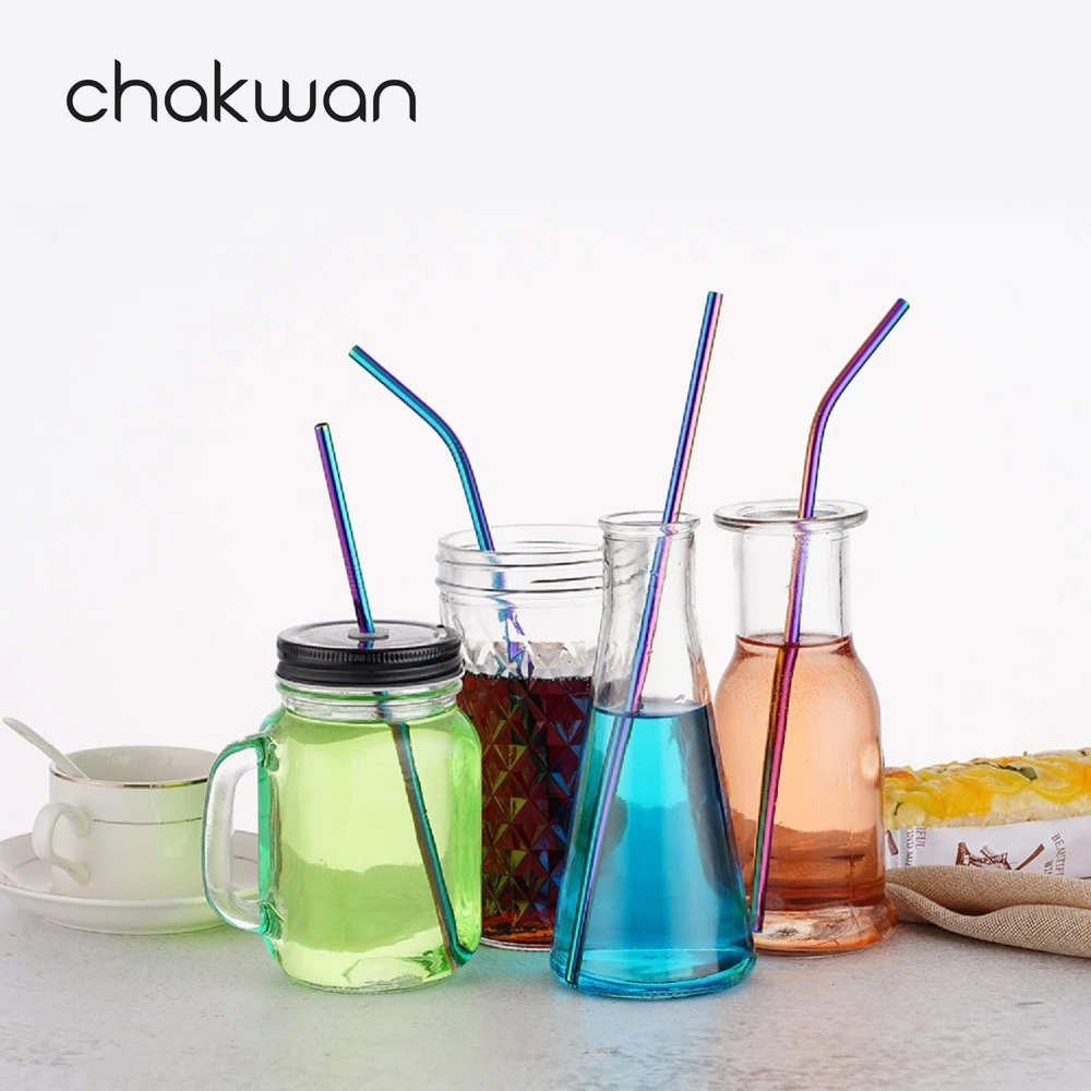 Экологичные многоразовые соломенные металлические смузи из нержавеющей стали