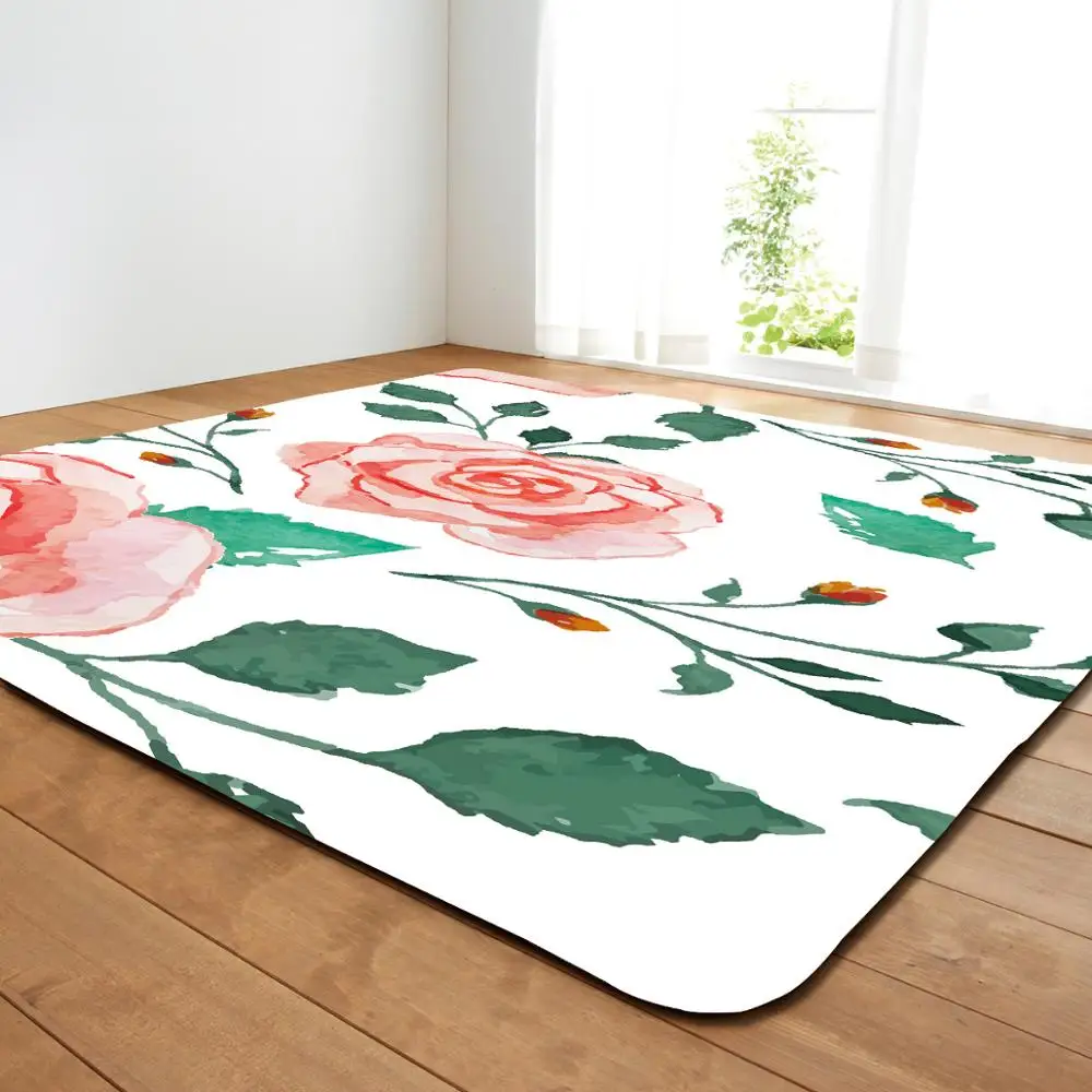 

Flowers 3D Painted Large Area Carpets For Living Room Non-slip Home Carpet Great Room Decoration Bedside Bedroom Mats Floor Rugs