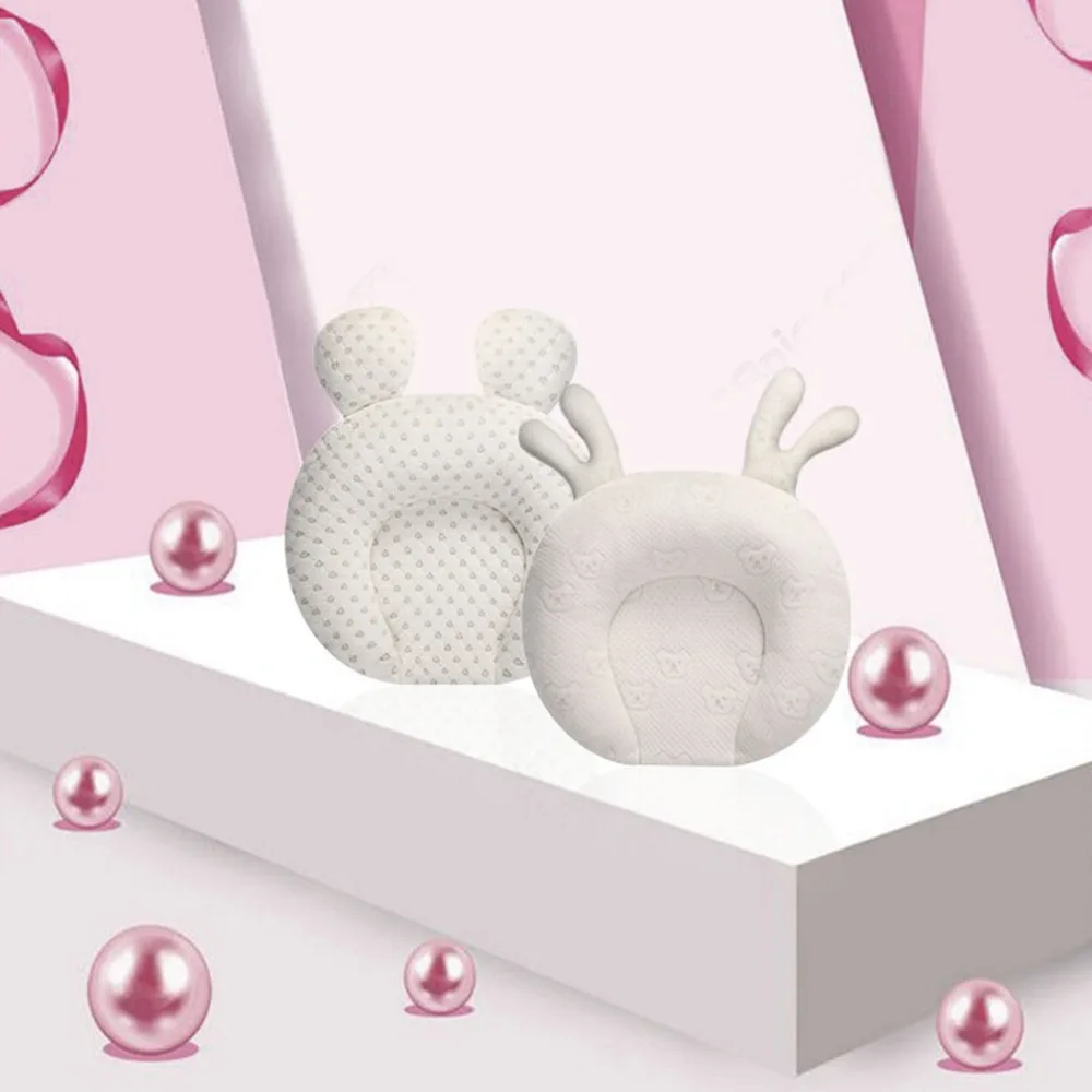 

High Quality Baby Pillow Newborn Baby Supplies 0-1 Years Old Anti-heading Latex Shaped Pillow Cute Colored Cotton Baby Pillow