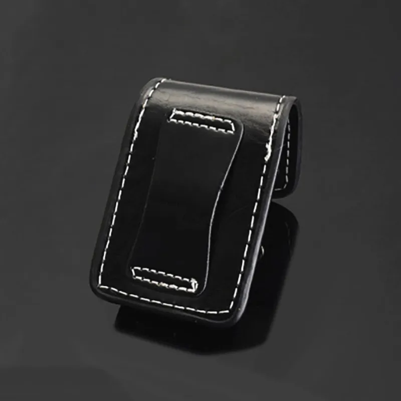 

1Pc High Leather Cover Men Box Holde Windproof Zip Cigarette Lighter Gift Bag Small Box Case For Super Match
