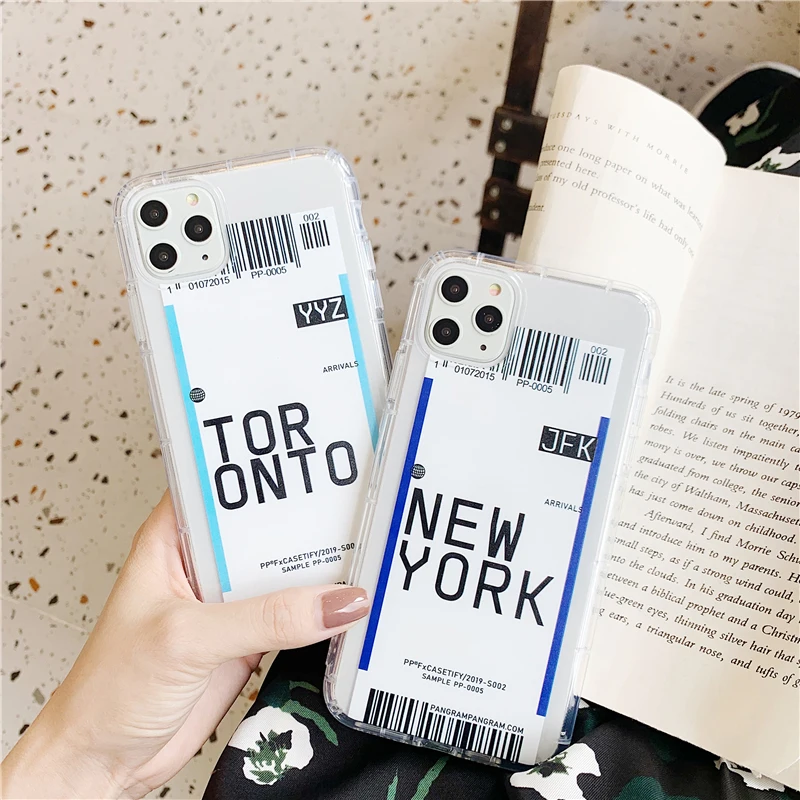 Горячая этикетка штрих-код США Город чехол для телефона для samsung Galaxy S10 plus S9 S8 Note 10 9 8 INS письмо Нью-Йорк прозрачный мягкий кремний чехол