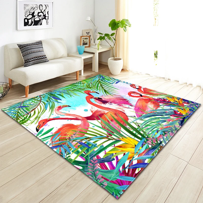 Скандинавский 3D коврик с фламинго мягкий фланелевый нескользящий диван салон