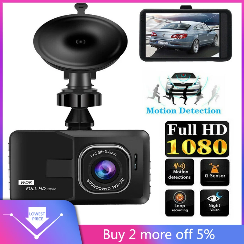 Автомобильный видеорегистратор Full HD 1080P с ночным видением 3 0 дюйма камера для
