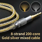 Наушники KZ цвета: золотистый, серебристый смешанные покрытием обновления кабель наушников провода оригинальный ZSN ZS10 Pro AS10 AS06 ZST ES4 ZSN Pro BA10 AS16