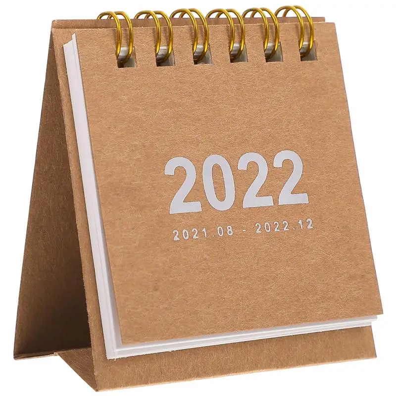 

1Pc Creative 2022 Mini Calendar Simple Office Tabletop Calendar Paper Calendar