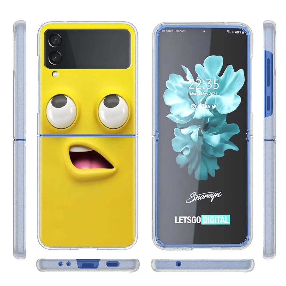 Чехол для Samsung Galaxy Z Flip 3 5G Прозрачный жесткий чехол сотового телефона ZFlip3