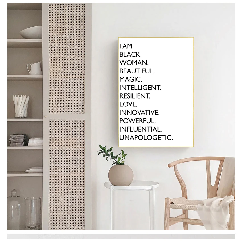 Черно-белые афроамериканские женские постеры и принты скандинавские настенные