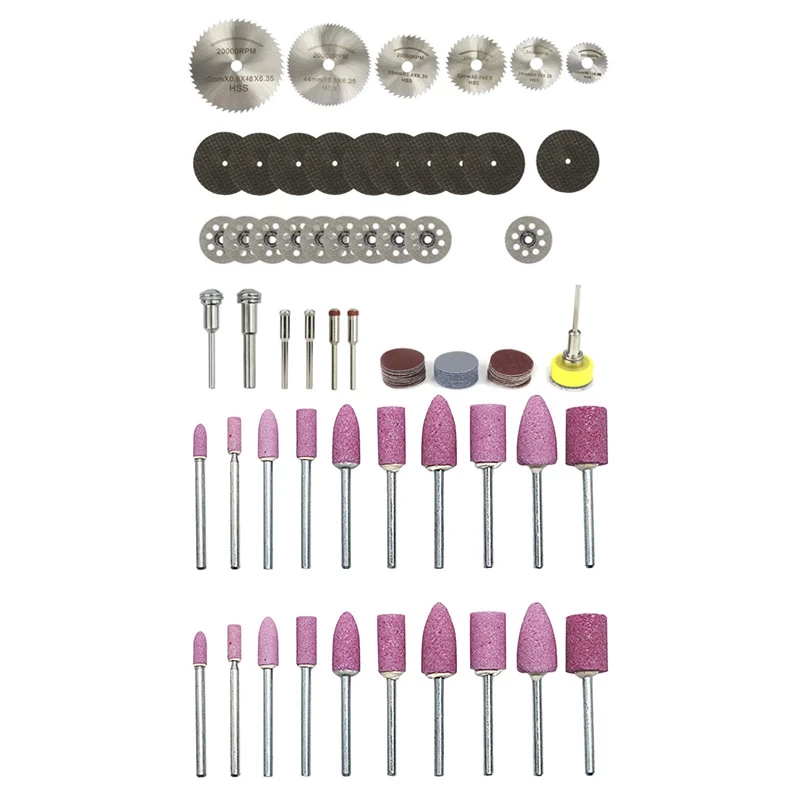 

83Pcs Cutting Wheel Set 1/8 Inch Handle Diamond Cutting Wheel & 20 Pieces Rubber Polishing Bits (Pink Purple)