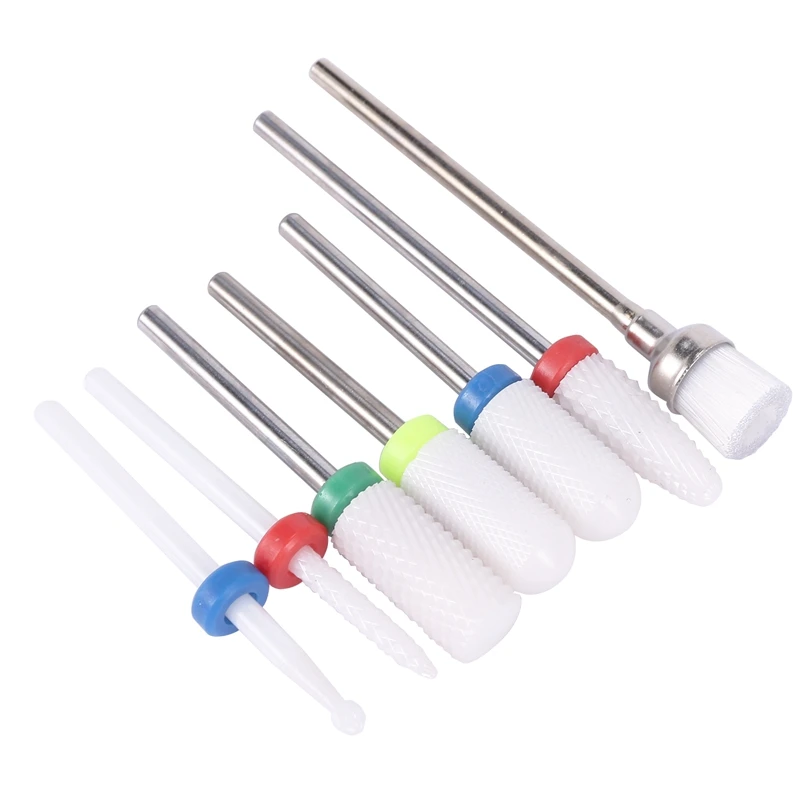 

7 Ceramic Diamond Nail Drill Bit Set Milling Cutter Manicure Machine Nail Accessories Electric Nail File Nail Tool